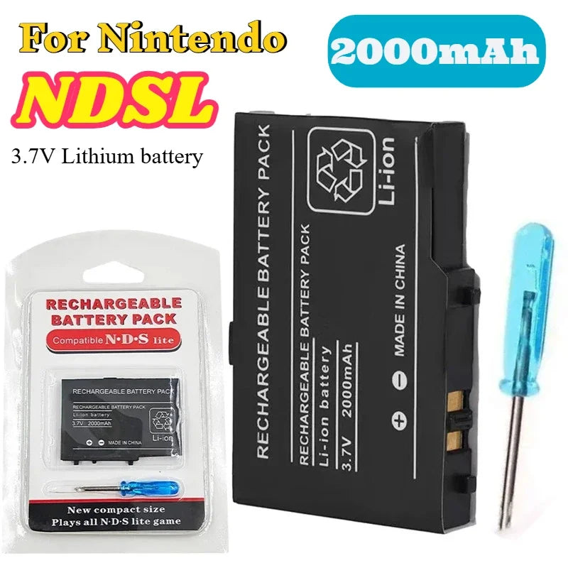 For Nintendo NDSL Host Battery 2000mAh 3.7V Lithium Recharge