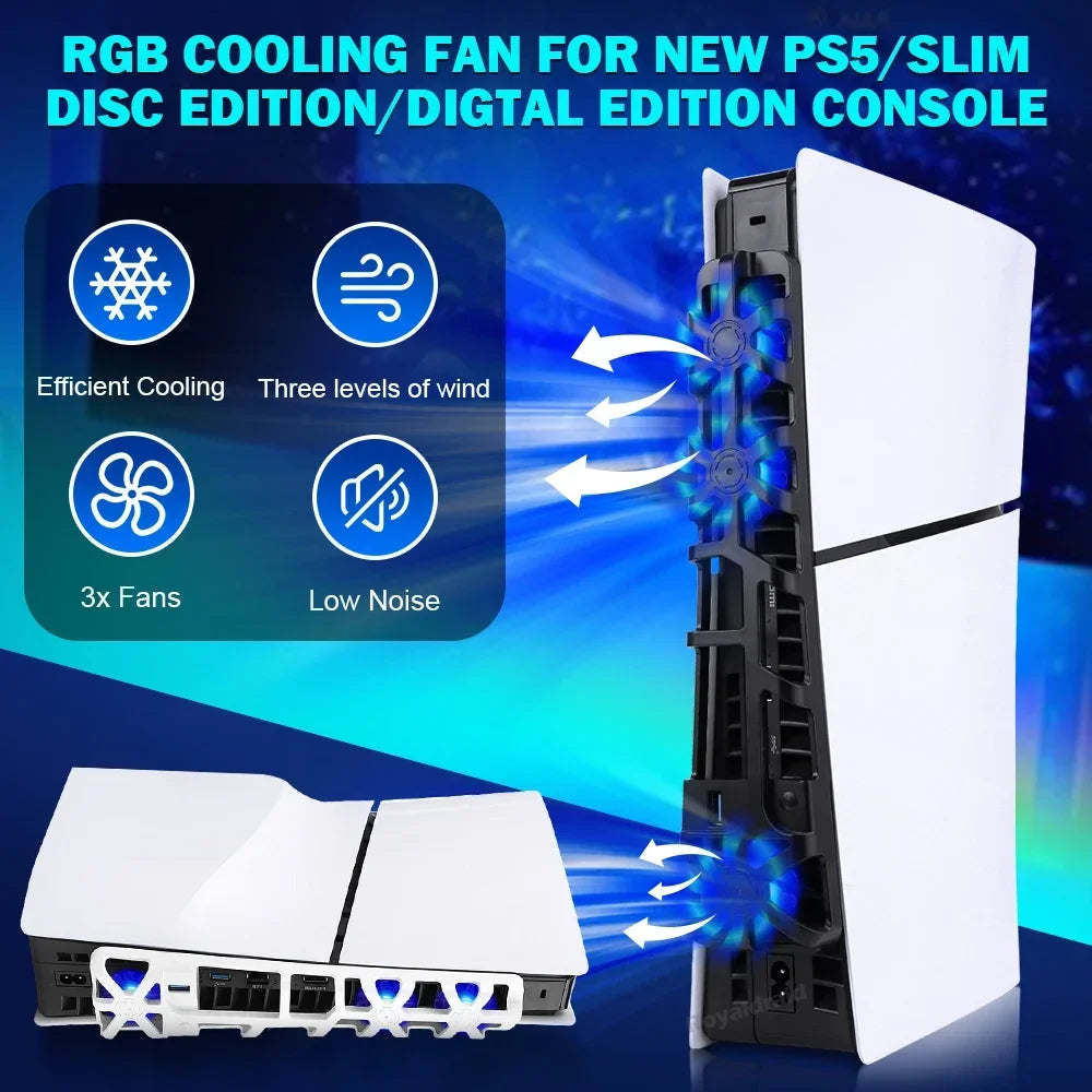 NEW Cooler Fan for PS5 Slim Console 1100RPM Game Console Rea