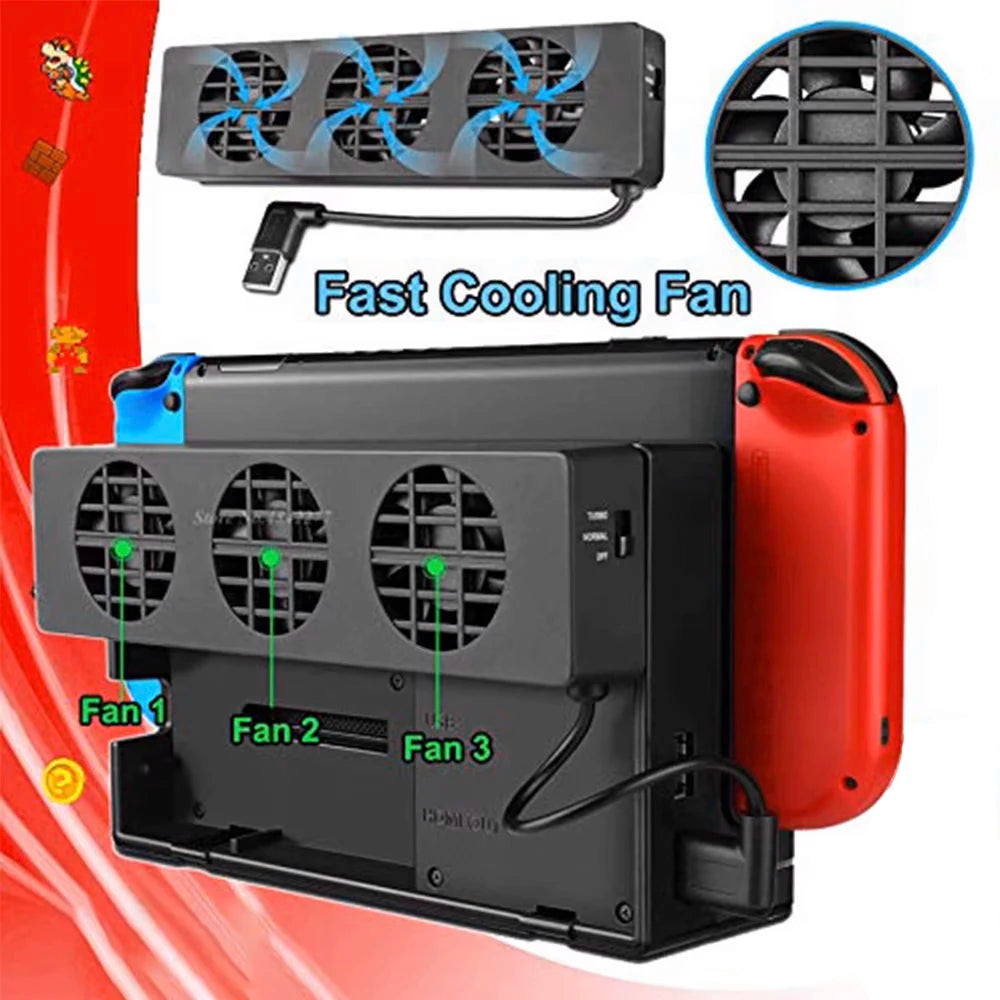 Cooling Fan for Nintendo Switch NS Original Stand Game Conso