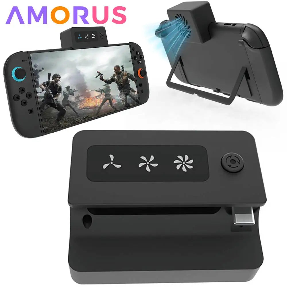 For Switch 2 Cooling Fan Portable 3 Speeds Adjustable Heat D