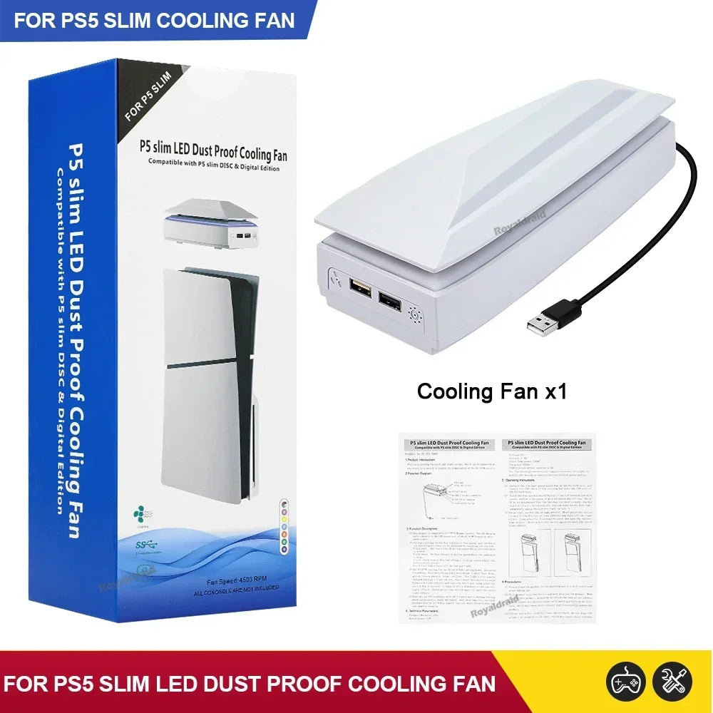 New Top Dust-proof Heat Dissipation Fan for PS5 Slim Console