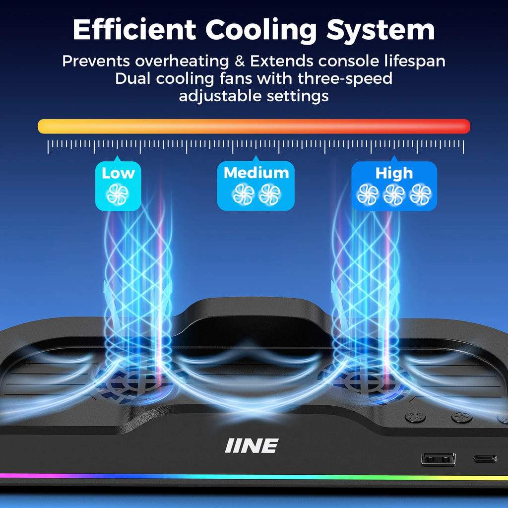IINE RGB Cooling Fan for Switch 2 Dock/ns2/Switch2 RGB Light
