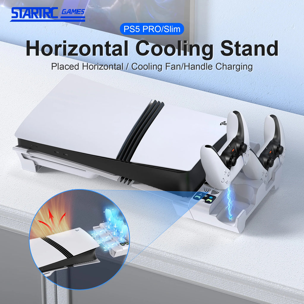 Horizontal Bracket Cooling Base for Sony PS5 Pro/Slim Consol