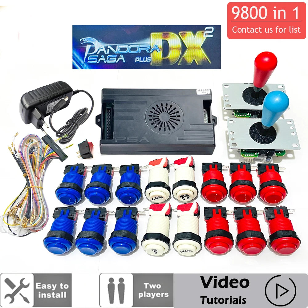 9800 in 1 Pandora Saga Box DX Special Plus DIY Kit 8 Way Joystick American Style Push Button Arcade Game Console Cabinet Bartop