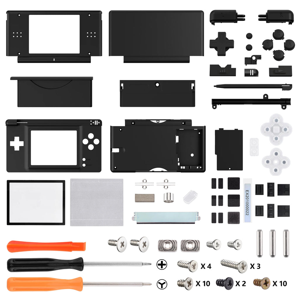 eXtremeRate Replacement Full Housing Shell for Nintendo DS Lite Case Cover with Buttons Screen Lens for NDSL - Single Series