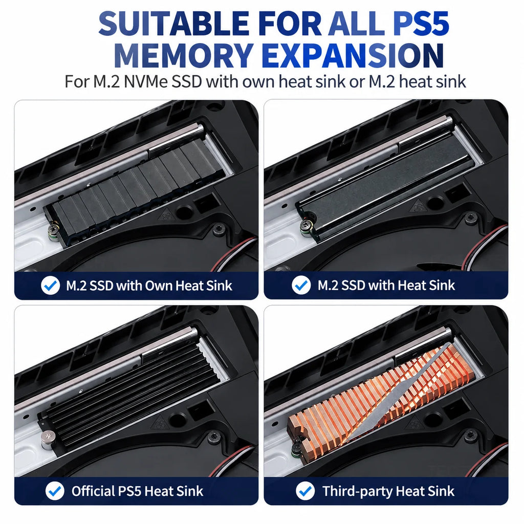 Metal Aluminum M.2 SSD Heatsink Cover For PS5 Slim PS5 Pro E