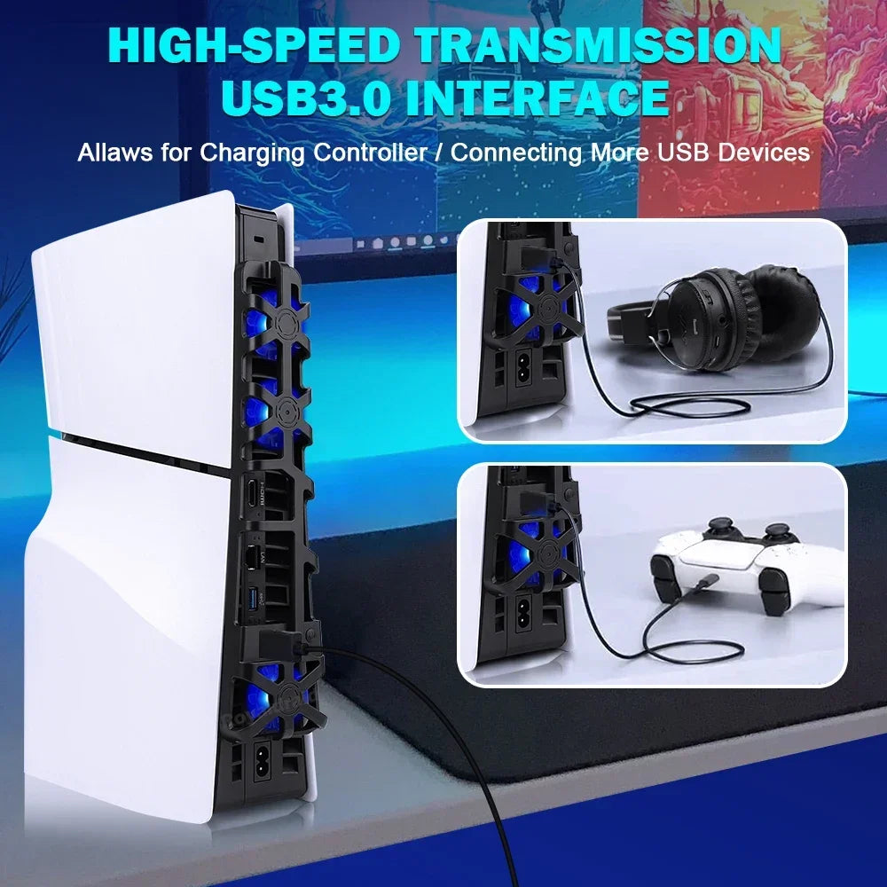 NEW Cooler Fan for PS5 Slim Console 1100RPM Game Console Rea