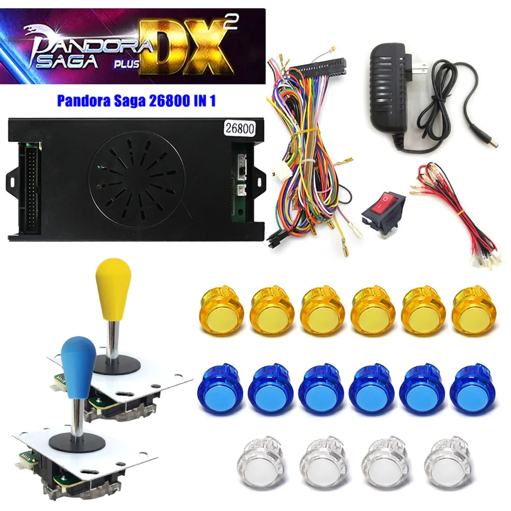 Pandora Saga DX2 Box 26800 in 1 DIY Kit 2 Player with Copy Sanwa Joystick LED Button for Arcade Game Console Cabinet