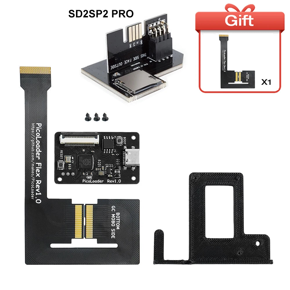 RetroScaler Black PicoLoader Flex Cable No Welding Required Compatible SD2SP2 GC2SD SDGecko for NGC GameCube Game Console