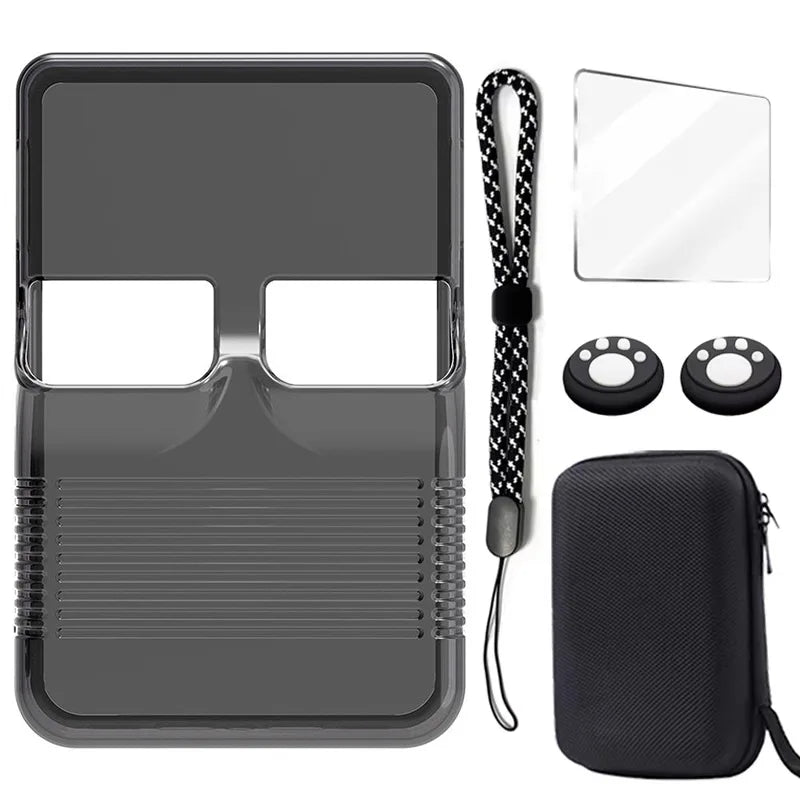Portable Soft Silicone Protective Case for R36S Retro Handheld Console with Storage Bag & Thumb Stick Caps Anti-Scratch Cover