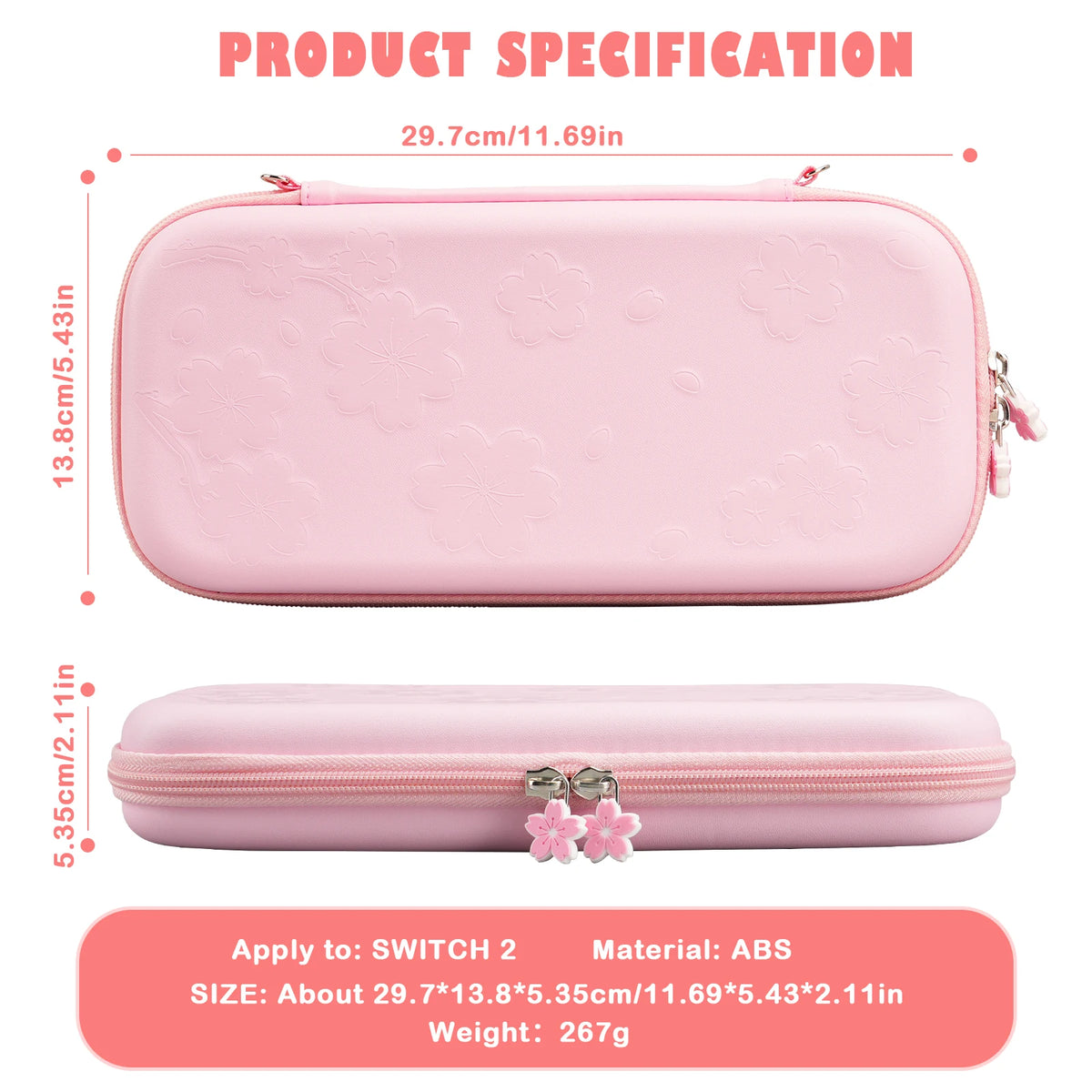 Pink Travel Case Accessories For Nintendo Switch 2 Cute Saku