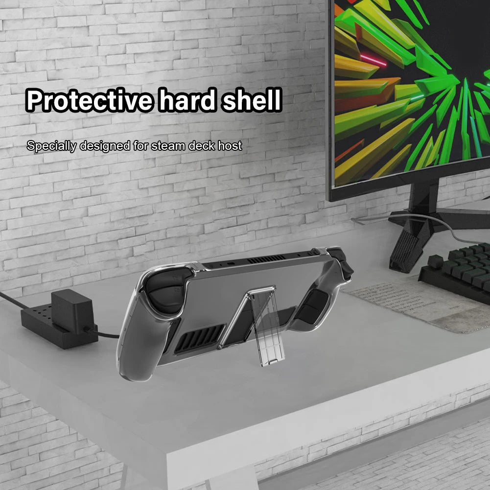 Clear PC Game Console Protective Case with Bracket Split Pro