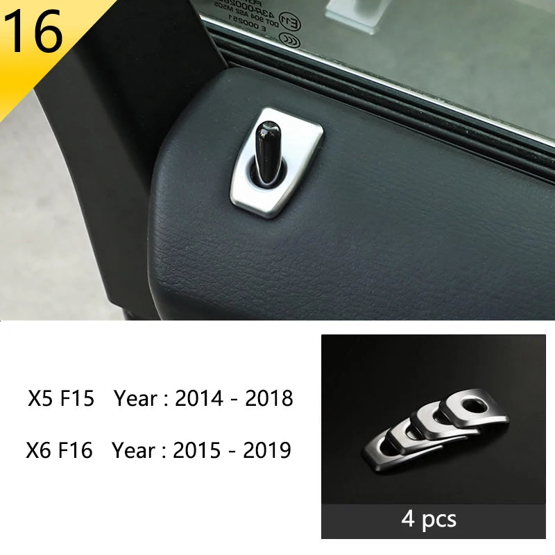 Chrome Car Styling Interior Button Panel Decoration Cover Trim Sticker frame For BMW X5 X6 F15 F16 2014-2019 Auto Accessories
