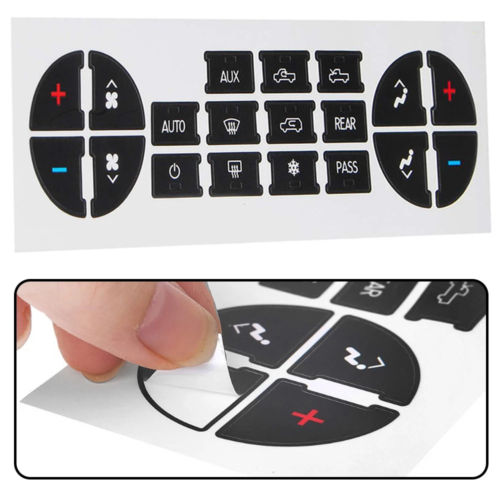 AC Dash Button Repair Kit Decal Stickers Replacement For GMC