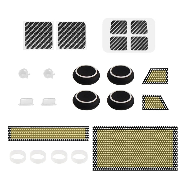 For Steam Deck Host Protection Set Dust Plug Touchpad Sticker Back Button Sticker Silicone Rocker Cap+L-shaped Connector
