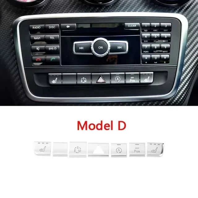 Car Console Air Conditioner Buttons Decals Trim For Mercedes