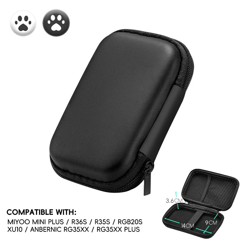 Data Frog EVA Protective Bag For R36S RG35XX R35S Miyoo Mini Plus Retro Handheld Game Console Hard Shell Cover Carry Case