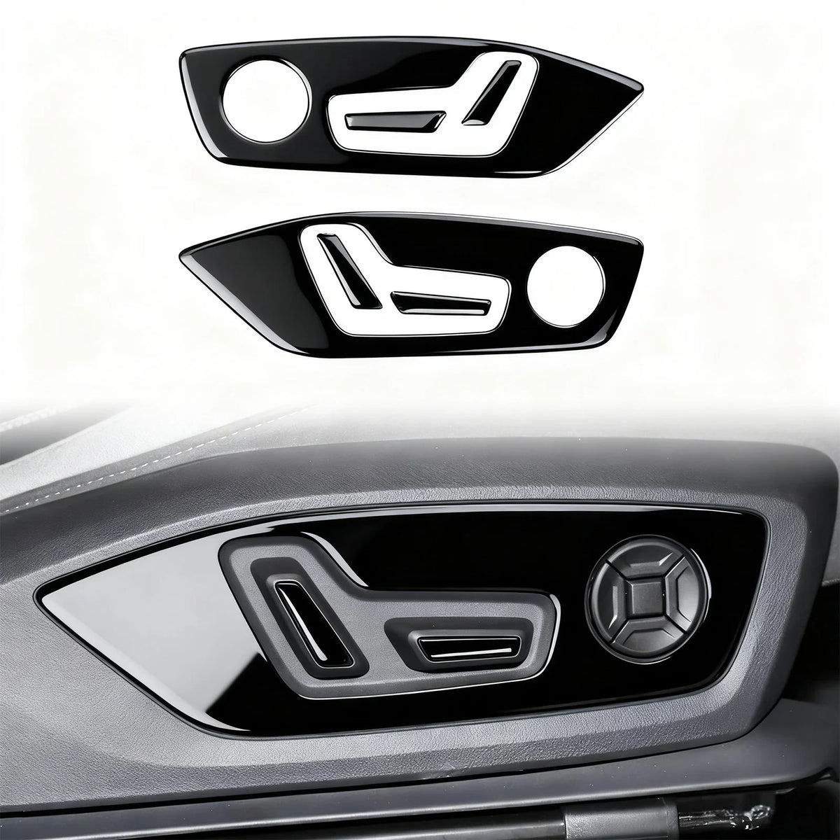 For Audi Q6 Q4 Q4e-tron Q3 A3L 2019-2025 Carbon Fiber Seat Adjustment Button Panel Cover Car Interior Accessories Sticker