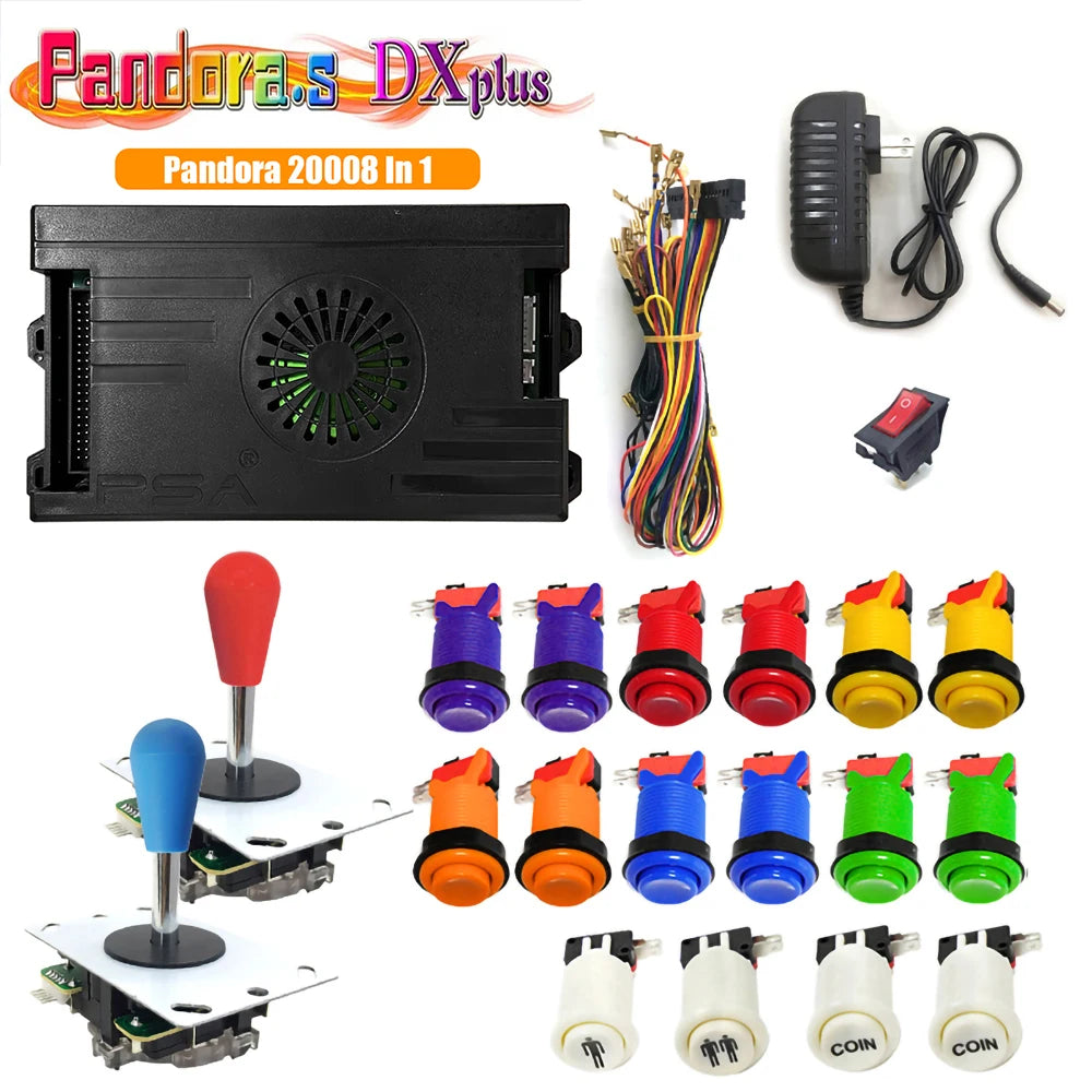 Pandora Saga Box DX Plus 20008 In 1 DIY Kit 5Pin Joystick Happ Style Push Button Arcade Game Console Cabinet for Bartop Machine