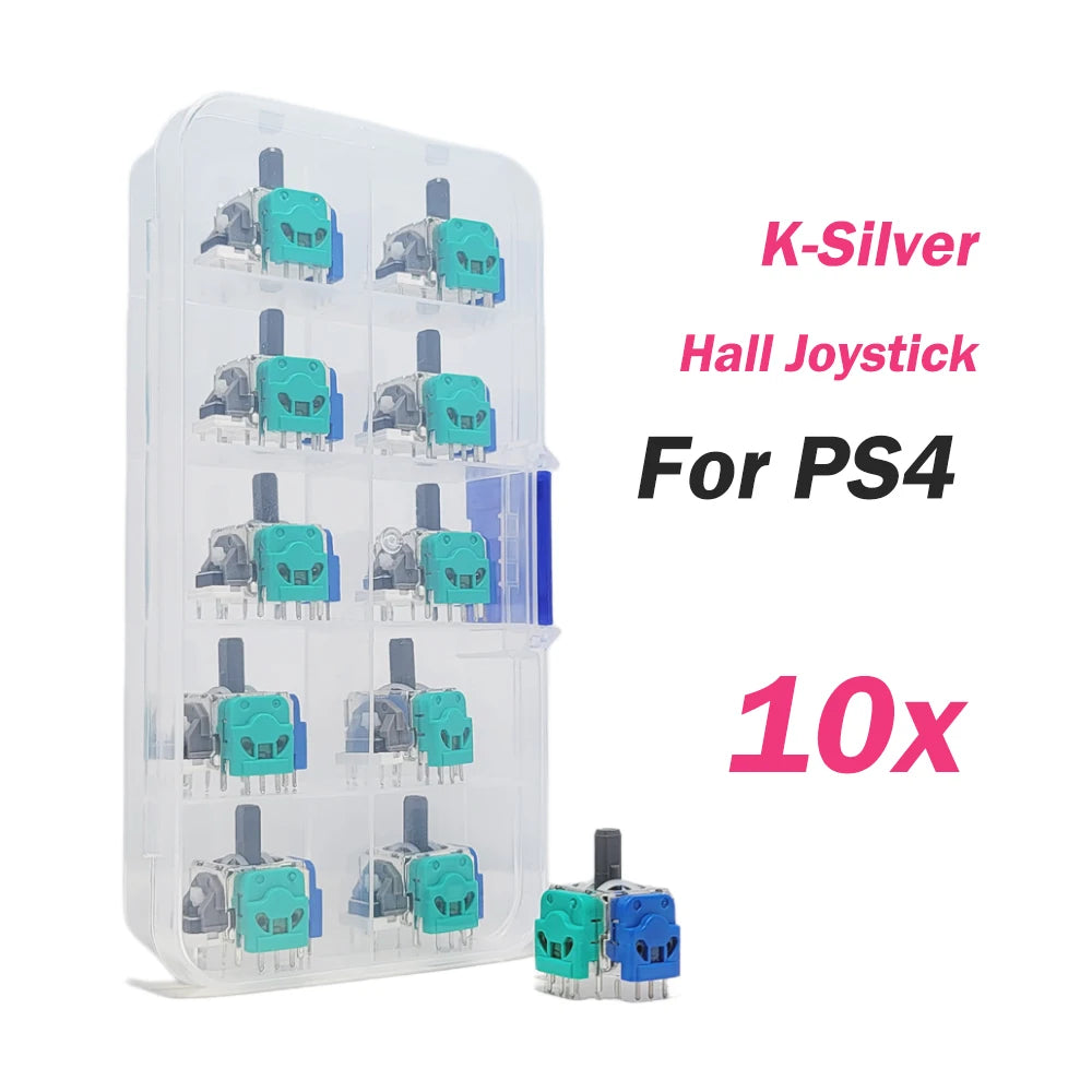 2/10pcs K-Silver JS13 PRO+ TMR Joystick for PS4 DUALSHOCK 4 Analog Stick Hall Joystick No Drift Replacement Thumbstick Grip Cap