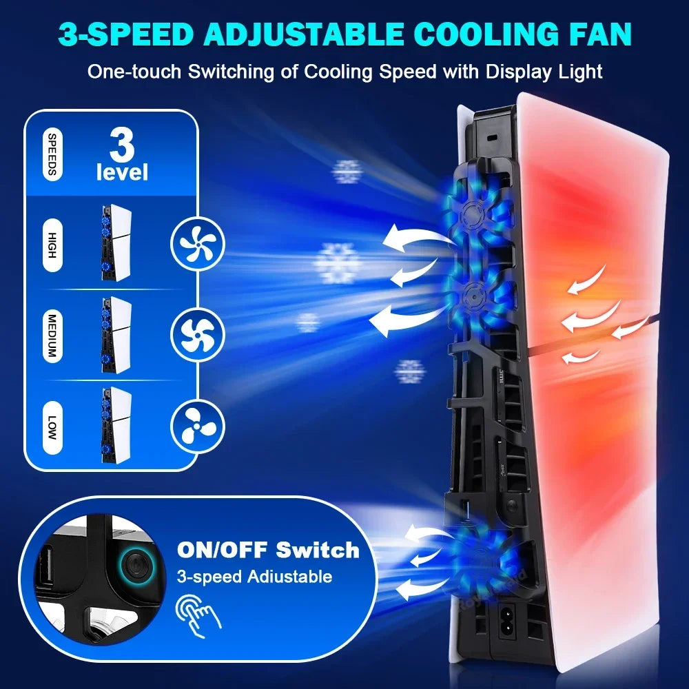 NEW Cooler Fan for PS5 Slim Console 1100RPM Game Console Rea