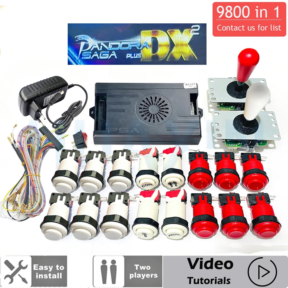 9800 in 1 Pandora Saga Box DX Special Plus DIY Kit 8 Way Joystick American Style Push Button Arcade Game Console Cabinet Bartop
