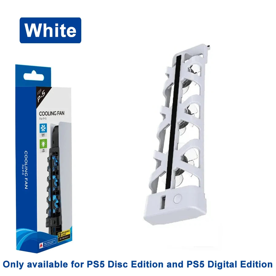 For PS5 Both Disc and Digital Cooling Fan with LED Light for PS5 Both Disc and Digital Editions Gaming Accessorie Cooling System