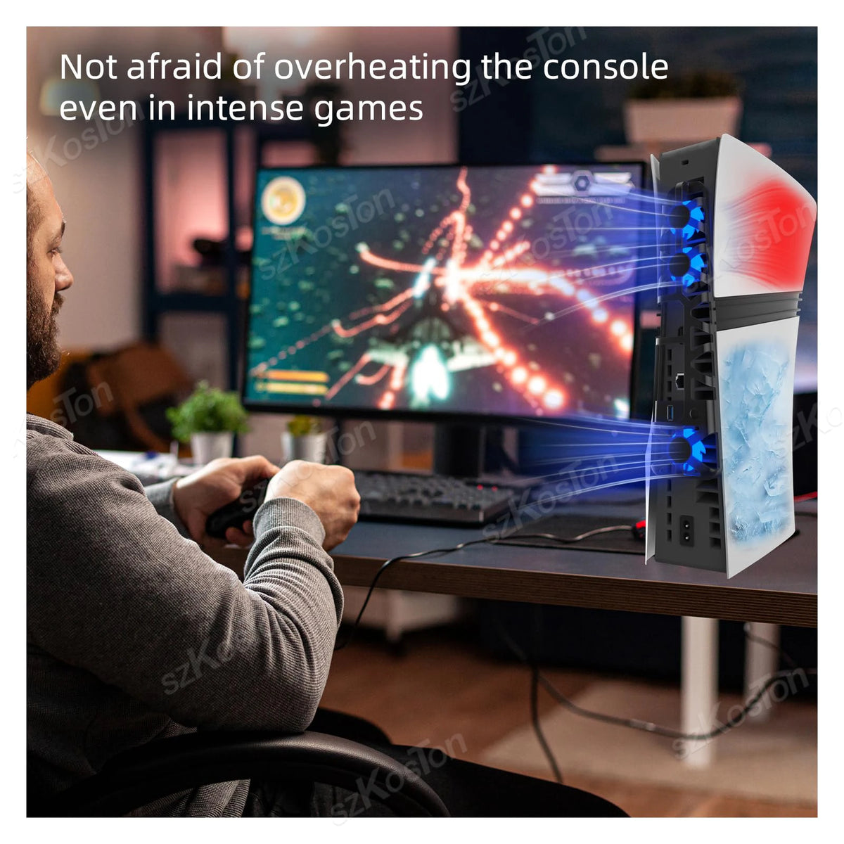 Cooling Fan For PS5 Pro External Fan Quiet Cooler Adjustable