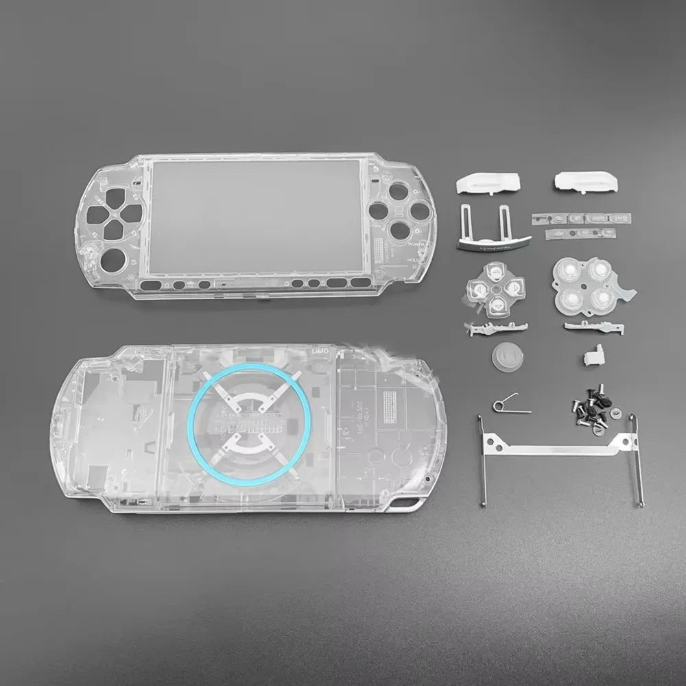 Transparent Full Cover Protective Case Kit With Buttons Kit With Screws Replacement Cover Full Set for PSP3000 03 Version