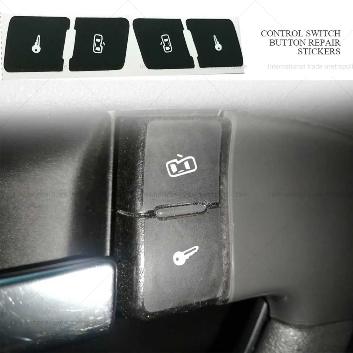Left+Right Matte Black Car Door Lock Control Switch Button R