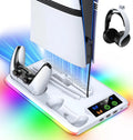 For PS5/Slim/Pro Cooling Stand with LED Controller Charging 