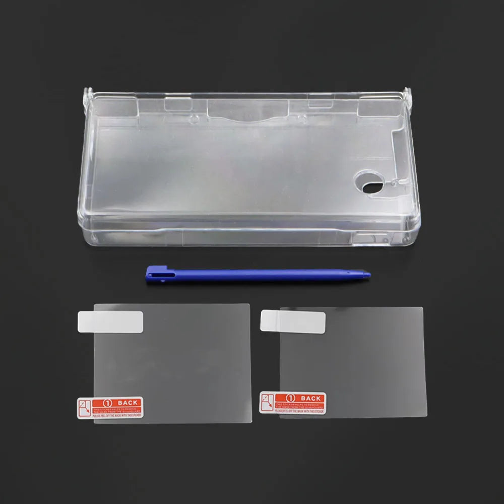 Clear Transparent Split Hard Case For NDSI Protective Cover Shell Screen Protector Film Stylus Touch Pen 1Set