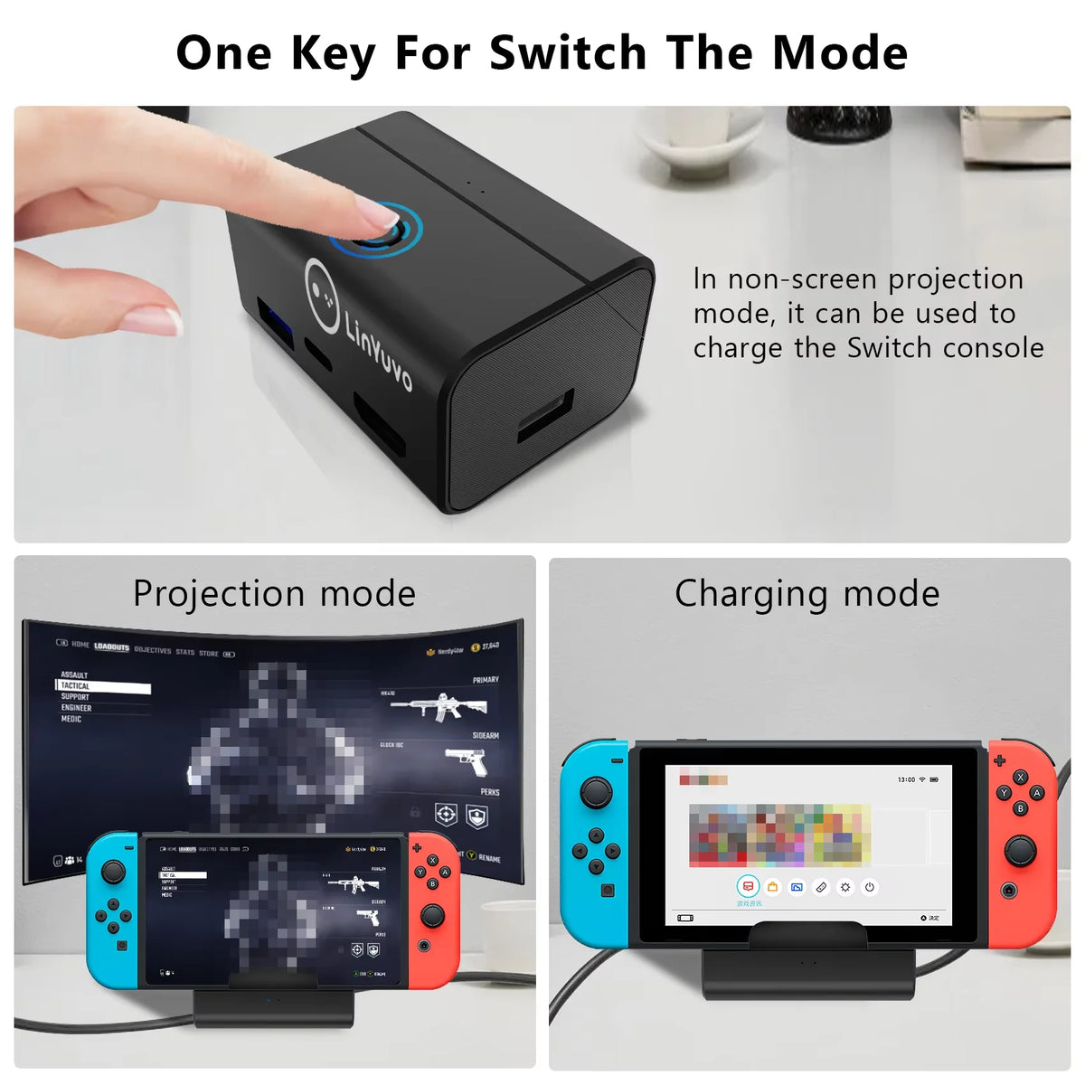 LinYuvo TV Docking Station for Switch/OLED 4K/1080P HDMI TV 