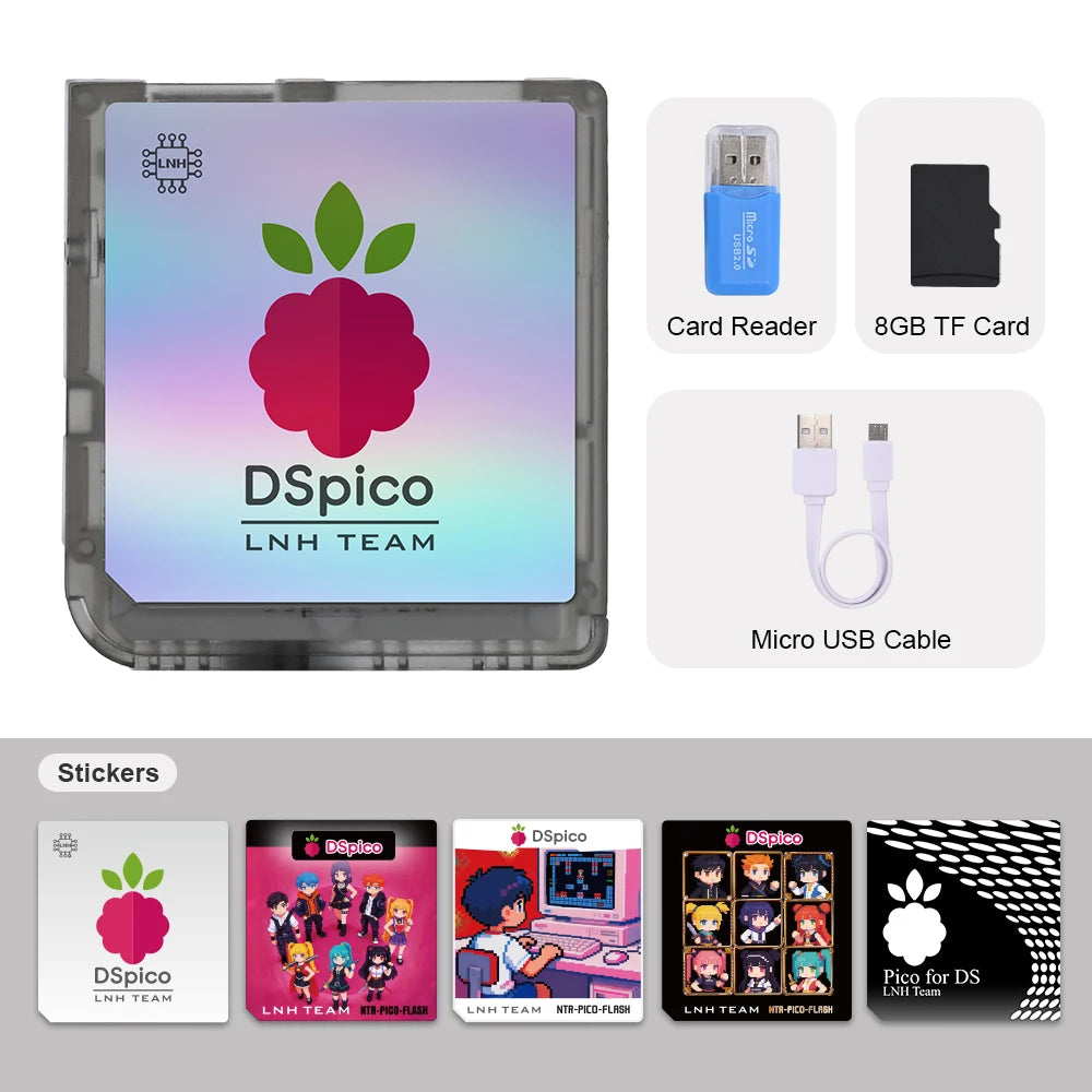 Colorful RP2040 Dspico Game Card Reader MicroUSB White PCBA for Nintendo NDS NDSL DSi 3DS NEW 3DS XL Consoles