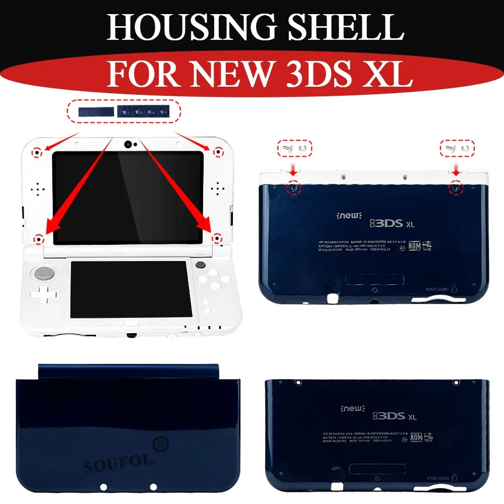 2026 New Blue Housing Front Back Shell For New 3DS XL Replac