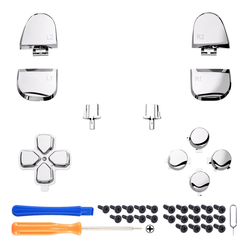 eXtremeRate Replacement D-pad R1 L1 R2 L2 Triggers Face Buttons Full Set Buttons For ps5 Controller BDM-030/040/050/060