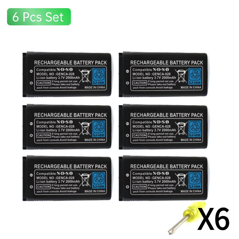 PUJIMAX 2000mAh Rechargeable Lithium-ion Battery 3.7V for Nintendo DSi NDSi Game Console Battery Replacement Batteries Pack
