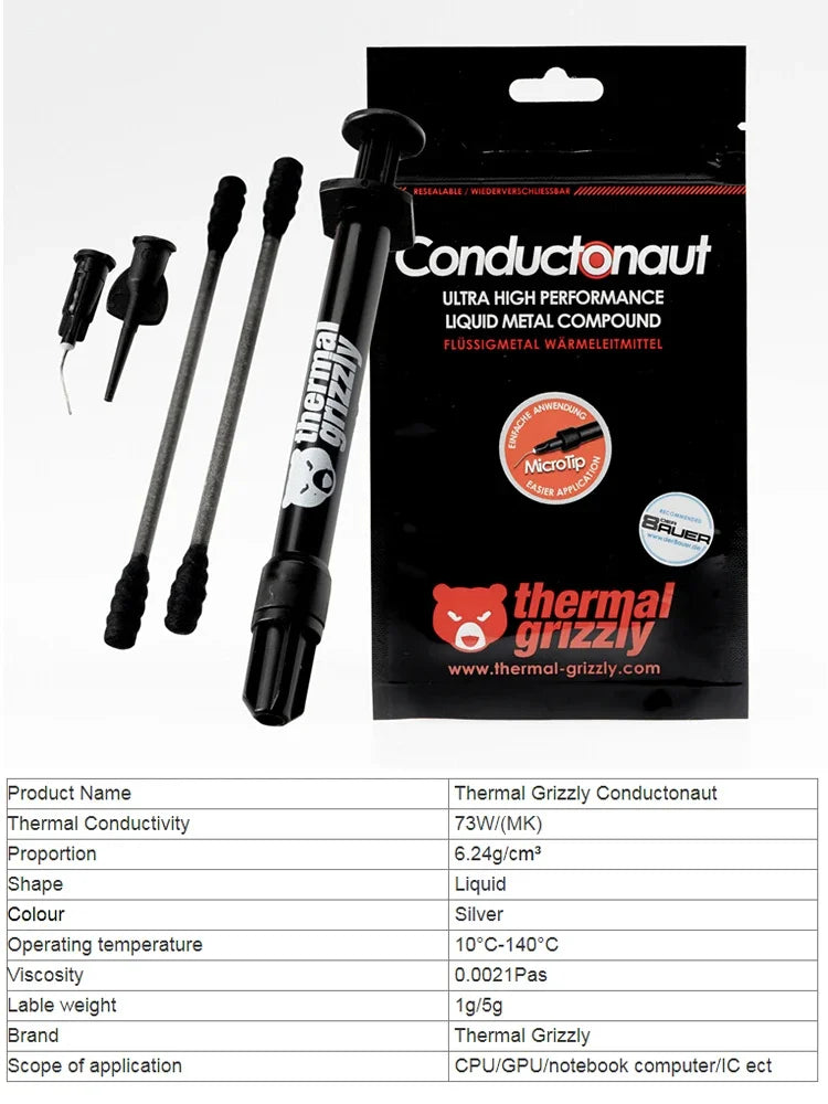 High Thermal Conductivity Liquid Metal Thermal Paste for Coo