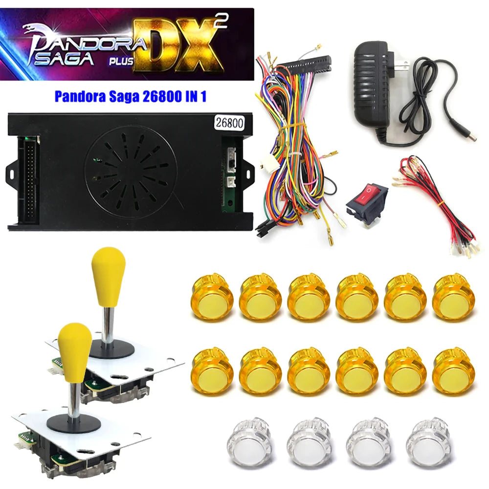 Pandora Saga DX2 Box 26800 in 1 DIY Kit 2 Player with Copy Sanwa Joystick LED Button for Arcade Game Console Cabinet