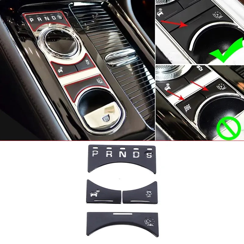For Jaguar XF XJ 2010-2019 Black Button Stickers Black Covers For Jaguar Car Accessories Interior AC Gear Switch Repair Decals