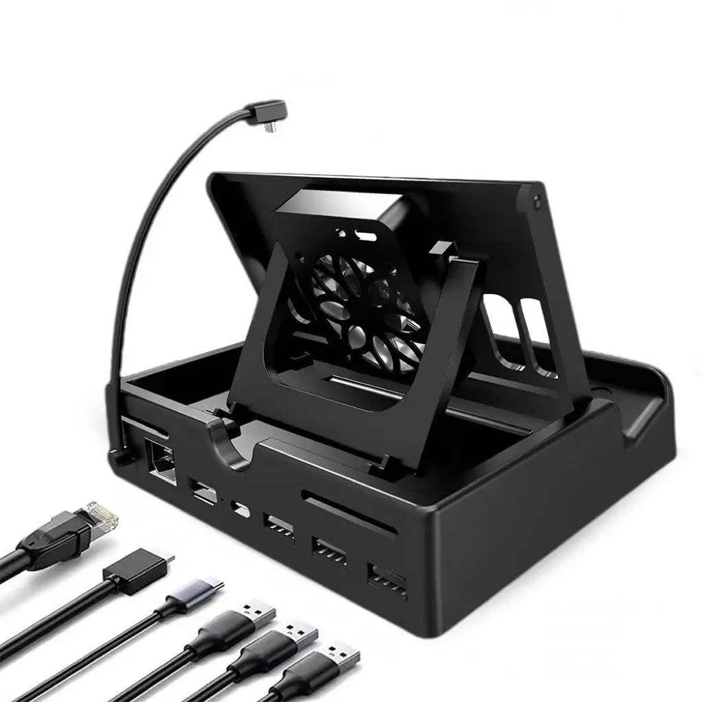 Docking Station for Nintendo Switch 2 Model 6-in-1 Dock with HDMI 2.0 with Cooling Fan for Steam Deck for ROG Ally/Rog Xbox Ally