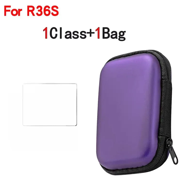 For R36S/R35XX Game Console Storage Bag EVA Hard Portable Protective Case Accessories R36S Silicone Cover Screen Protector Film