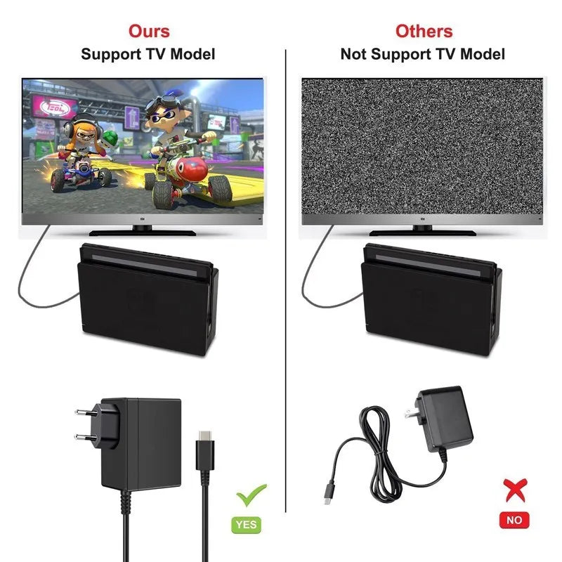 AC Adapter Charger Compatible Nintendo Switch Charger 15V2.6