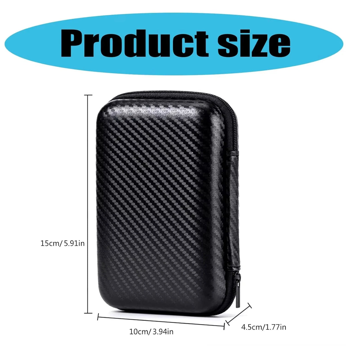 3 IN 1 Carrying Storage Case with Tempered Glass Screen Prot