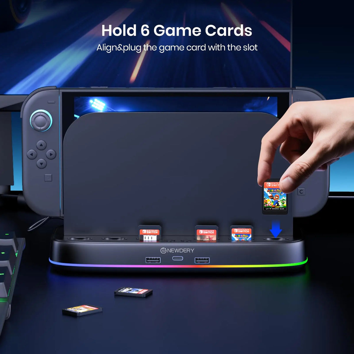 NEWDERY Cooling Fan for Nintendo Switch 2 Dock With RGB Ligh
