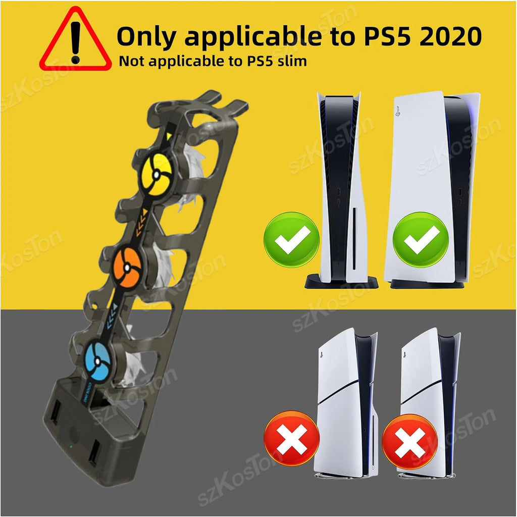 RGB Cooling Fan for PS5 Efficient Cooling System 3-Speed Qui
