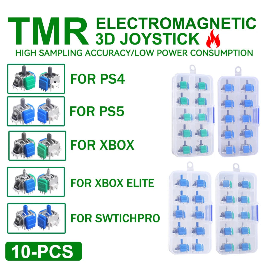 10-Pack TMR Electromagnetic Hall Effect Joystick Replacement