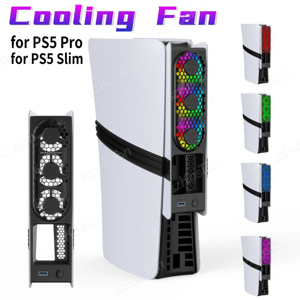 Cooling Fan For PS5 Pro/PS5 Slim External Fan Cooler Quiet C