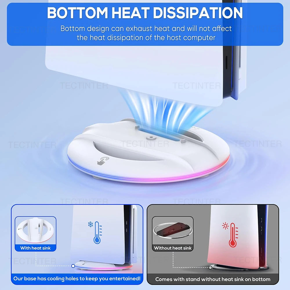 Vertical Cooling Stand with RGB Light for PS5 Slim Disc/Digi