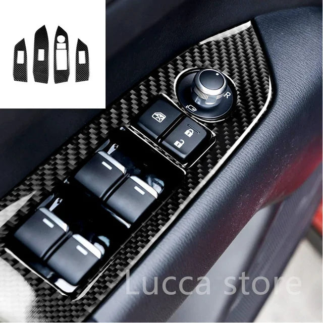 For Mazda CX-5 CX5 2017 2018 Electronic Handbrake Knob Button Panel Cover Trim Sticker Carbon Fiber Interior Auto Assesories
